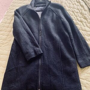 Classic LANDS END black wool coat